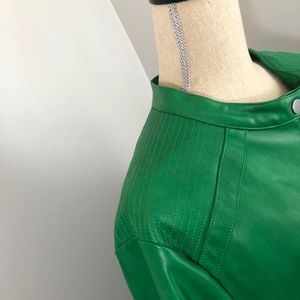 Alfani 3X Faux Leather Moto Jacket in Kelly Green